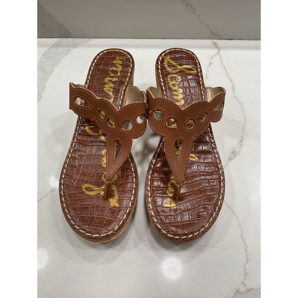Sam Edelman Brown Cork Wedge Sandal Size 7.5